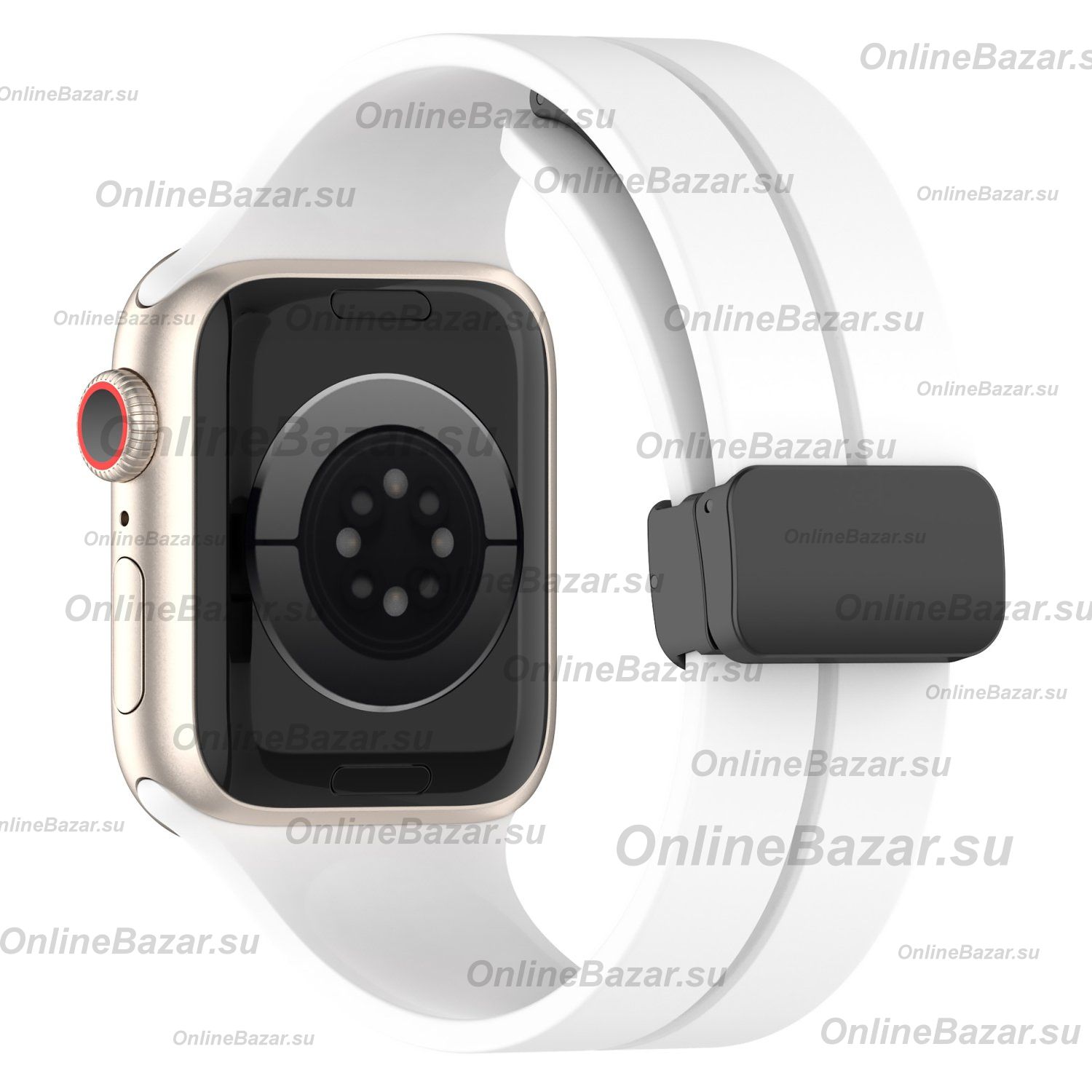 Ремешок для Apple Watch 42/44/45/49 mm силиконовый на магните <белый> ― Nsk.OnlineBazar.su