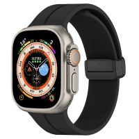 Ремешок для Apple Watch 42/44/45/49 mm силиконовый на магните <черный> ― Nsk.OnlineBazar.su