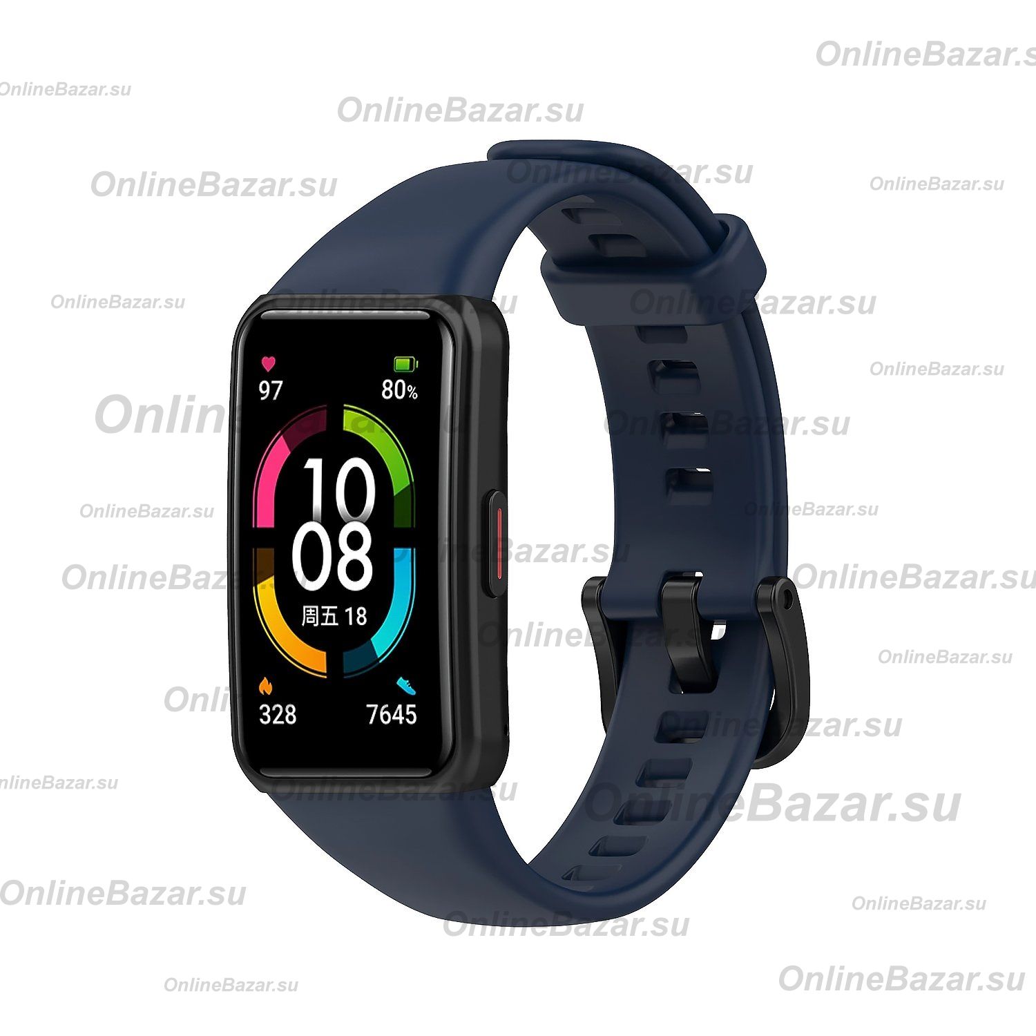 Ремешок для Honor Band 6 (ARG-B39) силиконовый <синий> ― Nsk.OnlineBazar.su