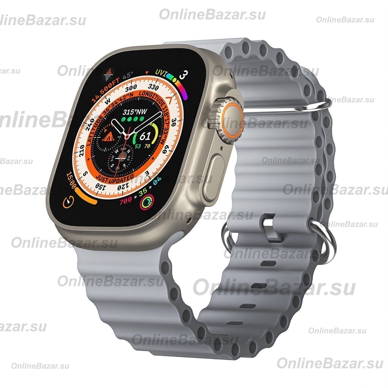 Ремешки для Apple Watch Series 4 (44 mm) Ocean Band силиконовый <серый> ― Nsk.OnlineBazar.su