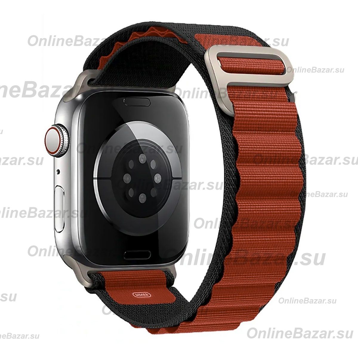 Ремешок для Apple Watch Series 8 (45 mm) Alpine Loop текстиль <черно-коричневый> ― Nsk.OnlineBazar.su