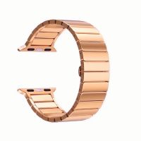 Ремешок для Apple Watch 38/40/41 mm металлический блочный на застежке <розовое золото> ― Nsk.OnlineBazar.su