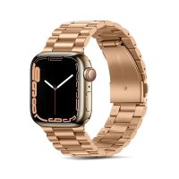 Ремешок для Apple Watch Series 7 (41 mm) металлический блочный на застежке №2 <розовое золото> ― Nsk.OnlineBazar.su