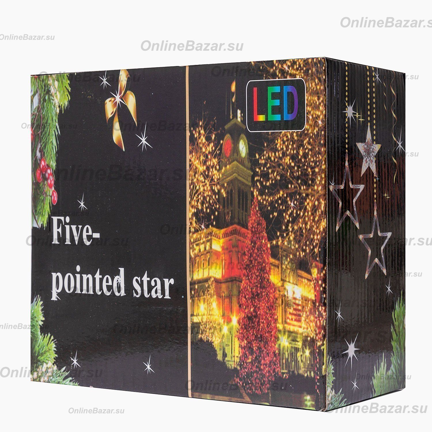 Светодиодная гирлянда ActivLed IDSS-12SnowStar-3m-RGB (Занавес/Снежинка+Звезда/Внутренний) (113910) ― Nsk.OnlineBazar.su