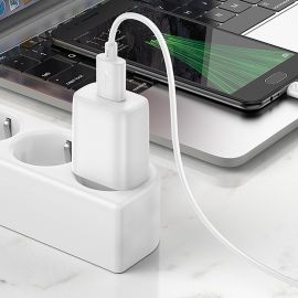 Сетевое зарядное устройство USB Hoco C134A (2.4A/12W/кабель MicroUSB) <белый>