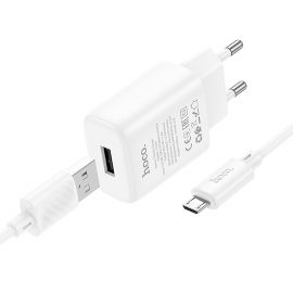 Сетевое зарядное устройство USB Hoco C134A (2.4A/12W/кабель MicroUSB) <белый>