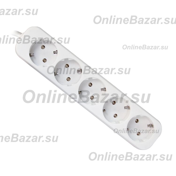 Сетевой удлинитель Defender E518 (5 розеток/1,8м.) <белый> ― Nsk.OnlineBazar.su
