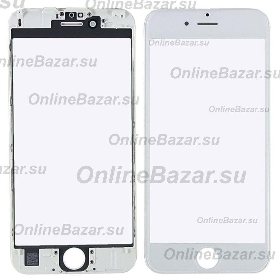 Стекло для Apple iPhone 6s в сборе с рамкой и OCA пленкой <белый> ― Nsk.OnlineBazar.su