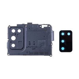 Стекло камеры для Samsung SM-A037F (Galaxy A03s) в сборе с рамкой <черный>