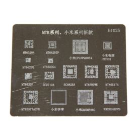 Трафарет BGA G1025 (микросхемы MT6329A, MT6628P, MT6628Q, MT6320GA, MTK6577ACPU, PM8921, SC2712A, SC8825A)