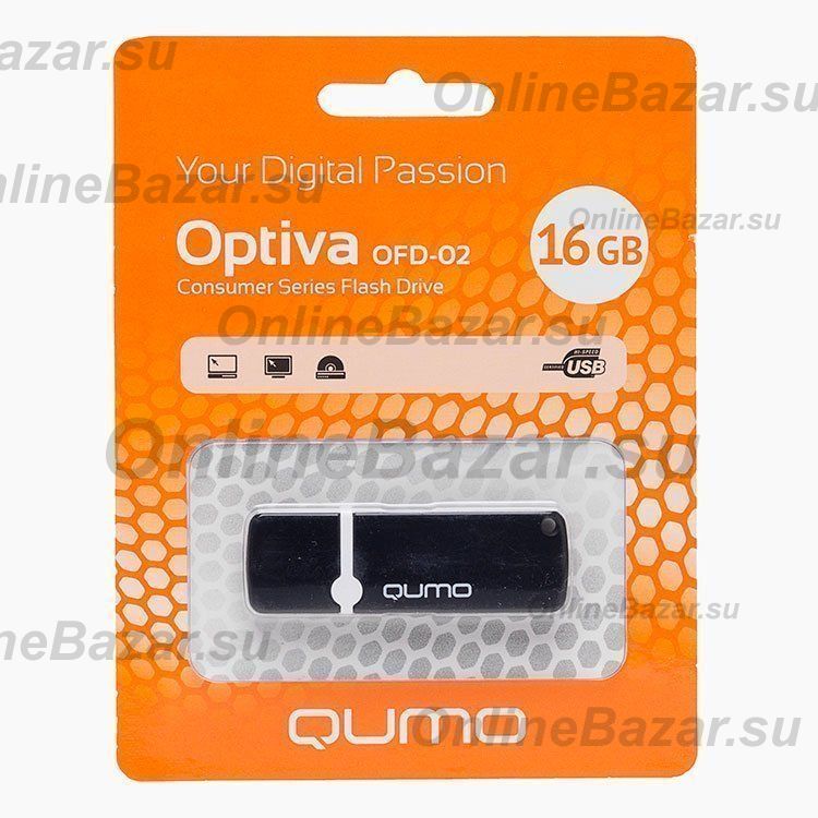 Карта памяти USB 16 Gb Qumo Optiva OFD-02 <черный> ― Nsk.OnlineBazar.su