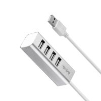 USB HUB Hoco HB1 (4USB/0.8 метра) <серебристый> ― Nsk.OnlineBazar.su
