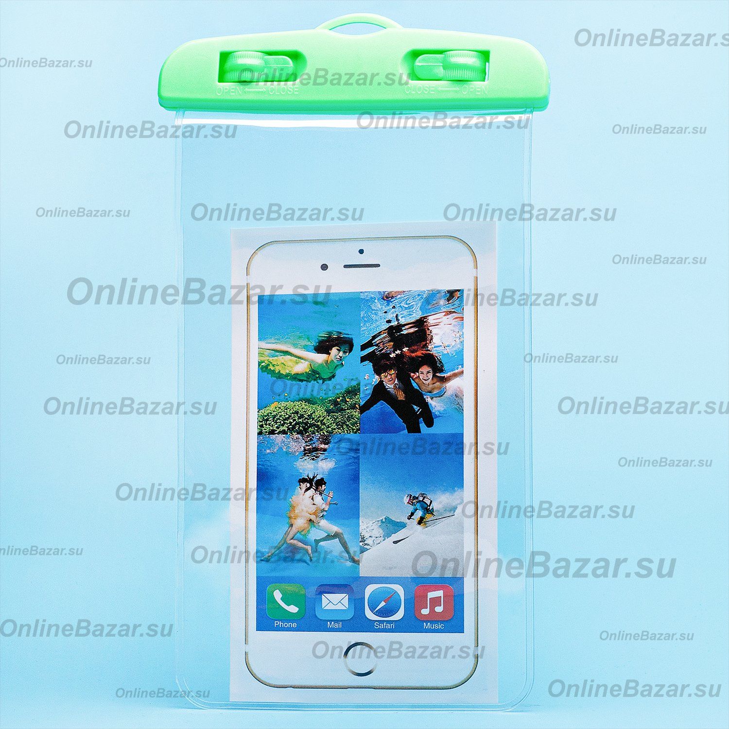 Чехол водонепроницаемый (108x220 мм) <зеленый> ― Nsk.OnlineBazar.su