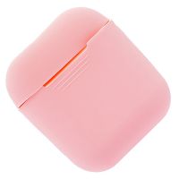 Чехол для кейса наушников Apple AirPods силиконовый тонкий <розовый> ― Nsk.OnlineBazar.su