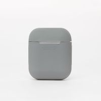 Чехол для кейса наушников Apple AirPods силиконовый тонкий <серый> ― Nsk.OnlineBazar.su