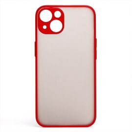Чехол для Apple iPhone 14 пластиковый с окантовкой <красный>