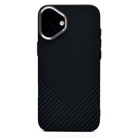 Чехол для Apple iPhone 16 Plus пластиковый Luxo Carbon (рис. 124) <черный> ― Nsk.OnlineBazar.su