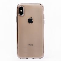 Чехол для Apple iPhone X силиконовый ультратонкий <прозрачно-черный> ― Nsk.OnlineBazar.su