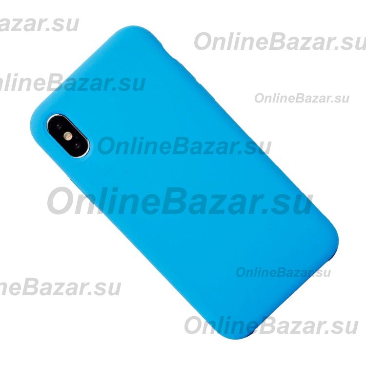 Чехол для Apple iPhone Xs силиконовый Soft Touch <голубой> ― Nsk.OnlineBazar.su