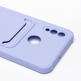 Чехол для Huawei Honor 10 Lite силиконовый с картхолдером №4 <фиолетовый>