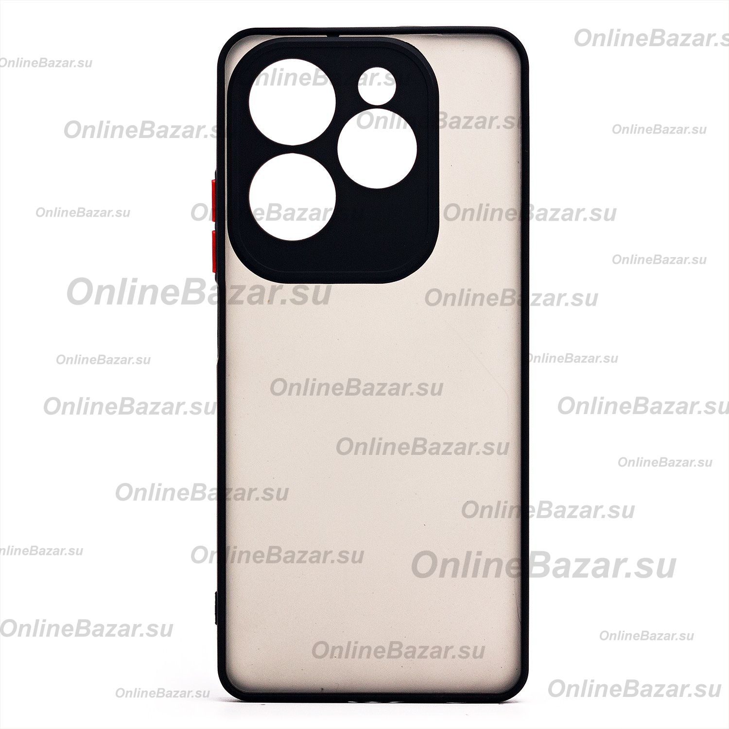 Чехол для Infinix Hot 40 Pro (X6837) пластиковый с окантовкой <черный> ― Nsk.OnlineBazar.su