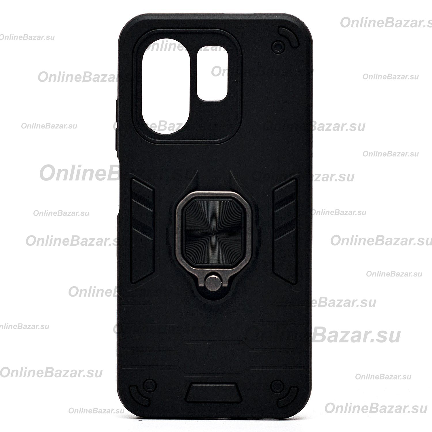 Чехол для Infinix Hot 50i (X6531B) силиконовый противоударный с кольцом <черный> ― Nsk.OnlineBazar.su