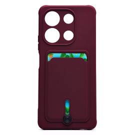 Чехол для Infinix Note 30 Pro (X678B) силиконовый с картхолдером №4 <бордовый>