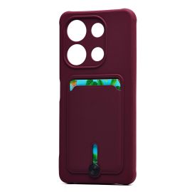 Чехол для Infinix Note 30 Pro (X678B) силиконовый с картхолдером №4 <бордовый>