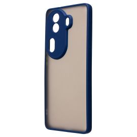 Чехол для Oppo Reno 11 Pro пластиковый с окантовкой <темно-синий>
