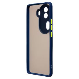 Чехол для Oppo Reno 11 Pro пластиковый с окантовкой <темно-синий>