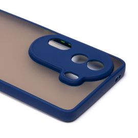 Чехол для Oppo Reno 11 Pro пластиковый с окантовкой <темно-синий>