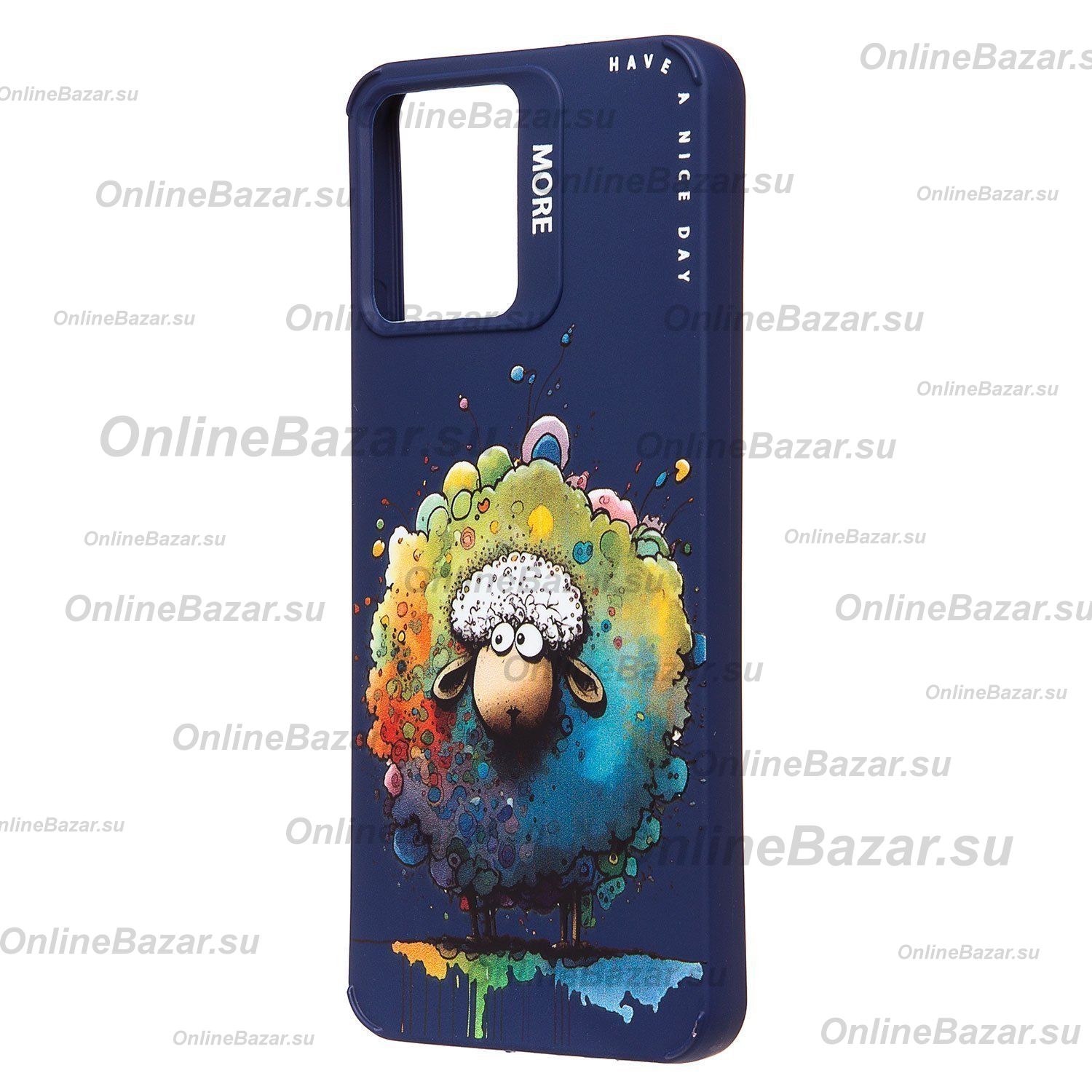 Чехол для Realme RMX3581 силиконовый (рис. 335/овечка) <темно-синий> ― Nsk.OnlineBazar.su