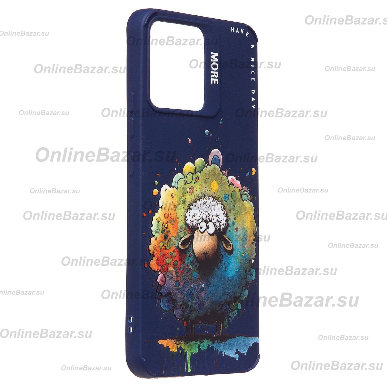 Чехол для Realme RMX3581 силиконовый (рис. 335/овечка) <темно-синий> ― Nsk.OnlineBazar.su