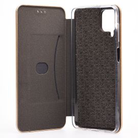 Чехол для Samsung SM-A127F (Galaxy A12 Nacho) флип боковой кожзам №3 <золотой>