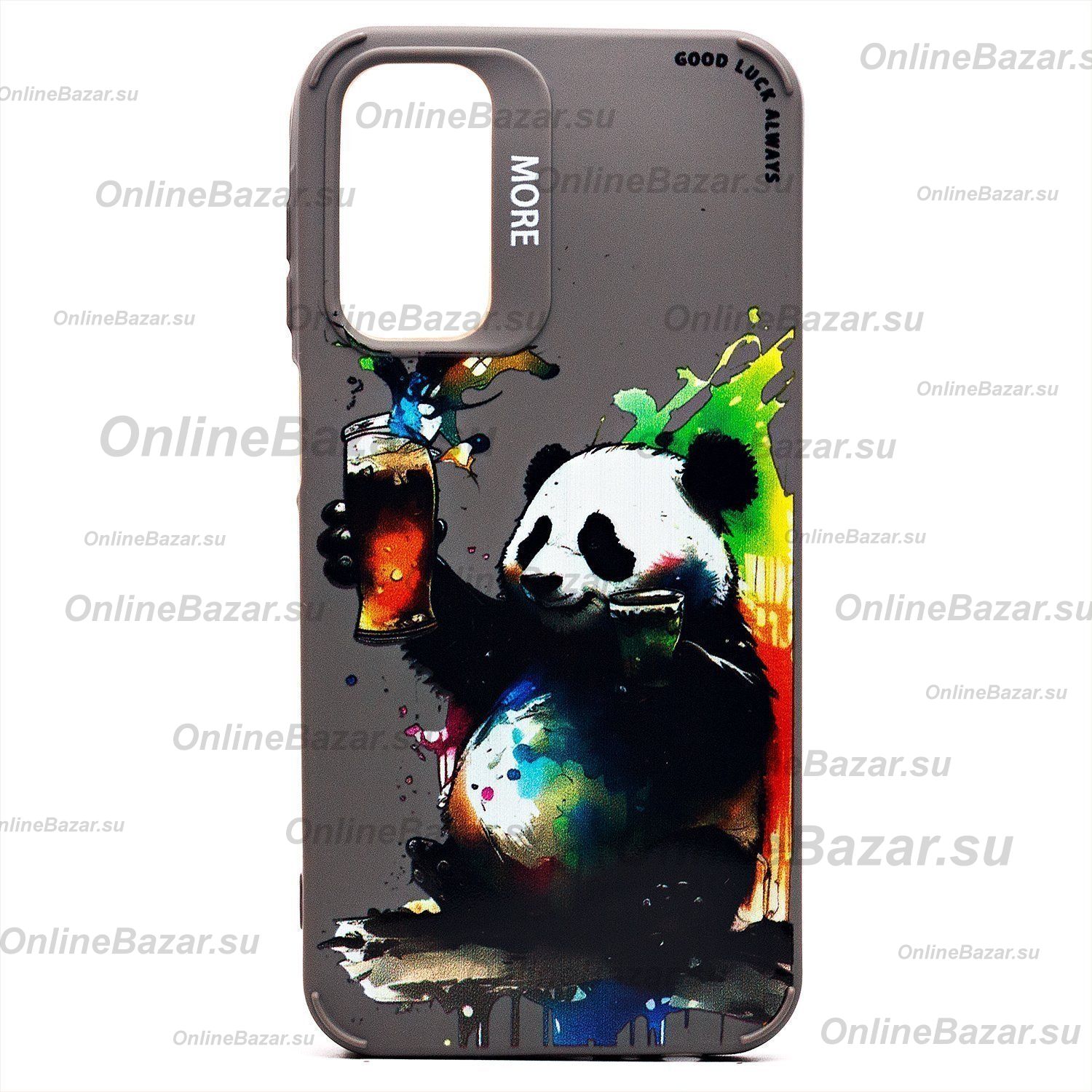 Чехол для Samsung SM-A156B (Galaxy A15 5G) силиконовый (рис. 335/панда) <серый> ― Nsk.OnlineBazar.su