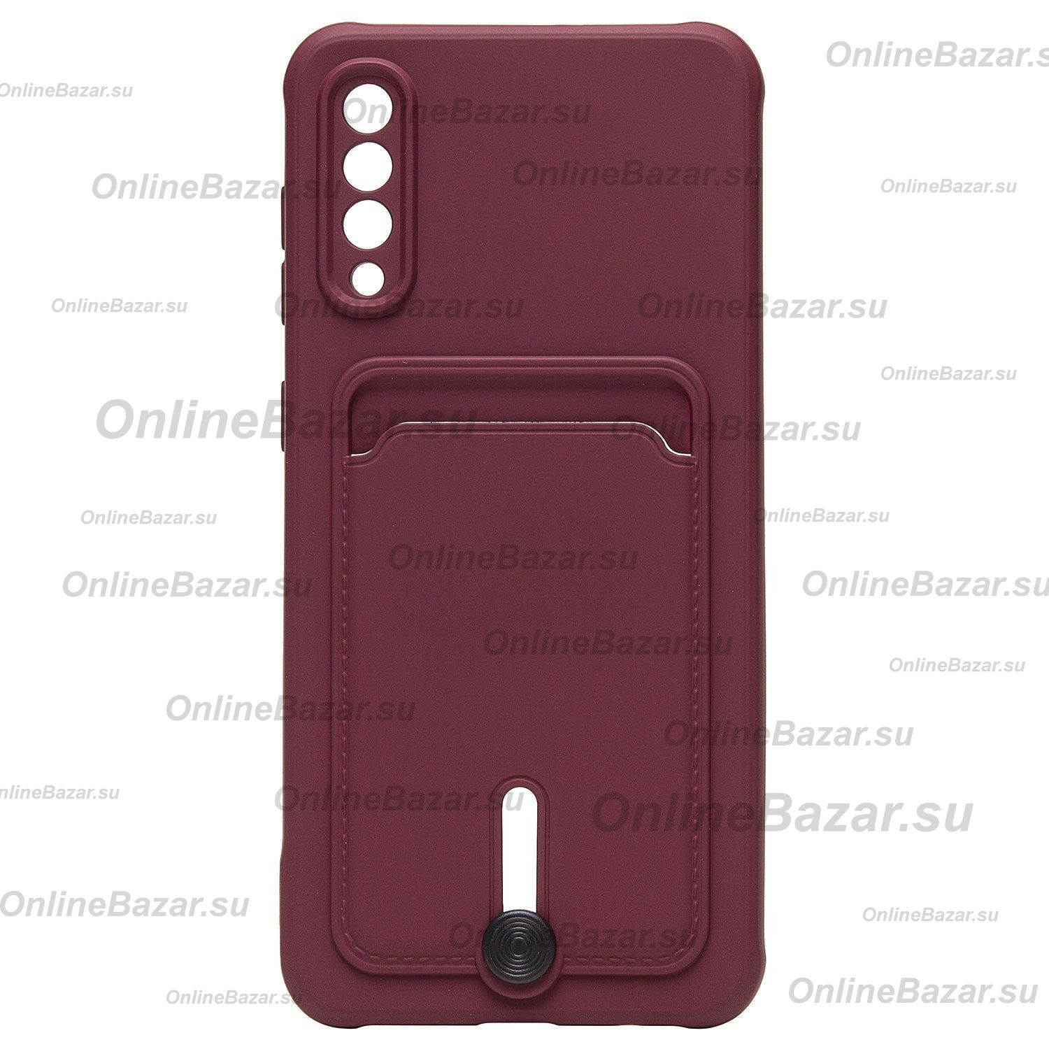 Чехол для Samsung SM-A505F (Galaxy A50) силиконовый с картхолдером №4 <бордовый> ― Nsk.OnlineBazar.su