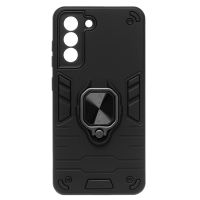 Чехол для Samsung SM-G990B (Galaxy S21 FE) силиконовый противоударный с кольцом <черный> ― Nsk.OnlineBazar.su