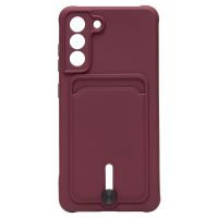 Чехол для Samsung SM-G990B (Galaxy S21 FE) силиконовый с картхолдером №4 <бордовый> ― Nsk.OnlineBazar.su