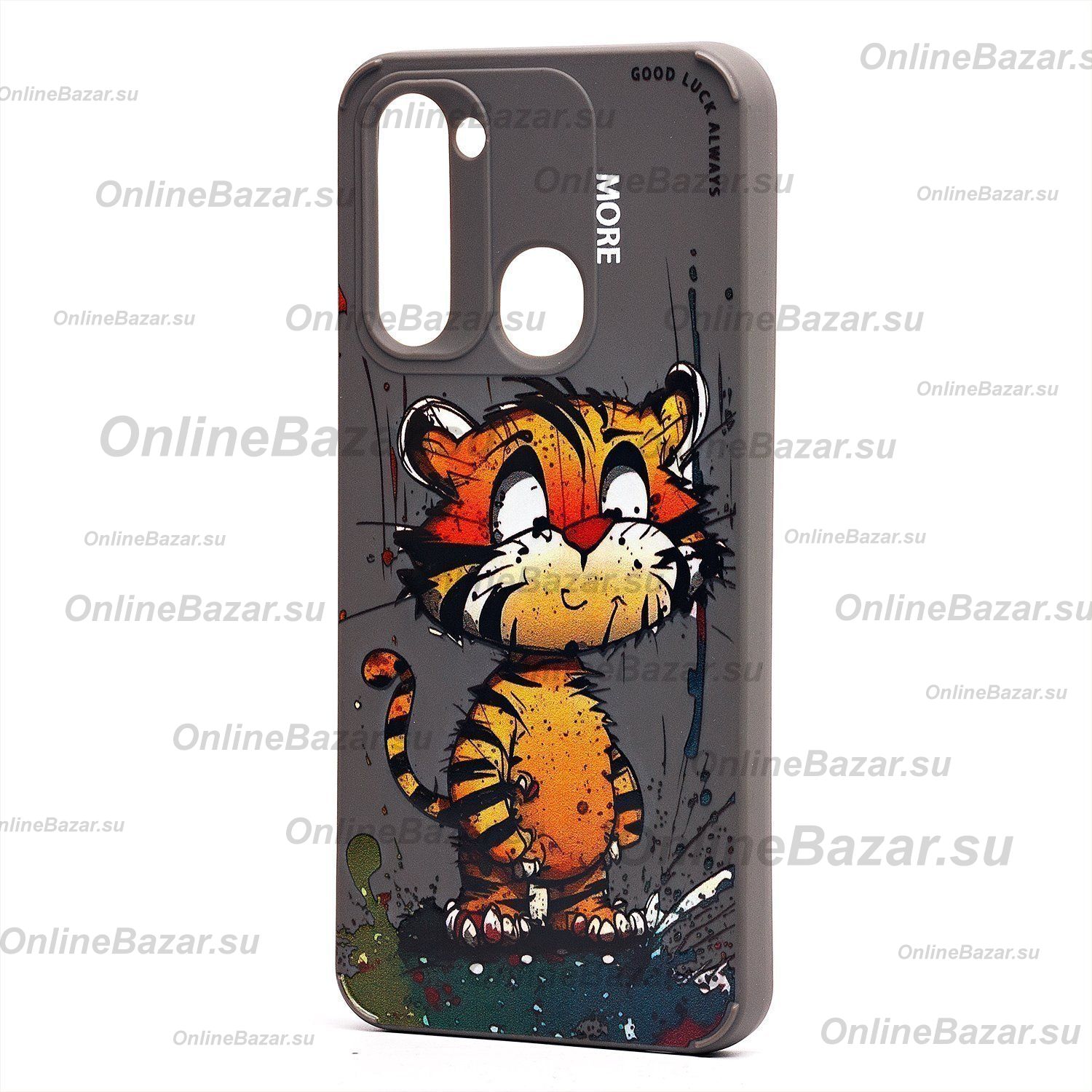 Чехол для Tecno Spark Go 2022 (KG5m) силиконовый (рис. 335/тигр) <серый> ― Nsk.OnlineBazar.su