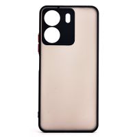 Чехол для Xiaomi Poco C65 пластиковый с окантовкой <черный> ― Nsk.OnlineBazar.su