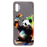 Чехол для Xiaomi Redmi 9A силиконовый (рис. 335/панда) <серый> ― Nsk.OnlineBazar.su