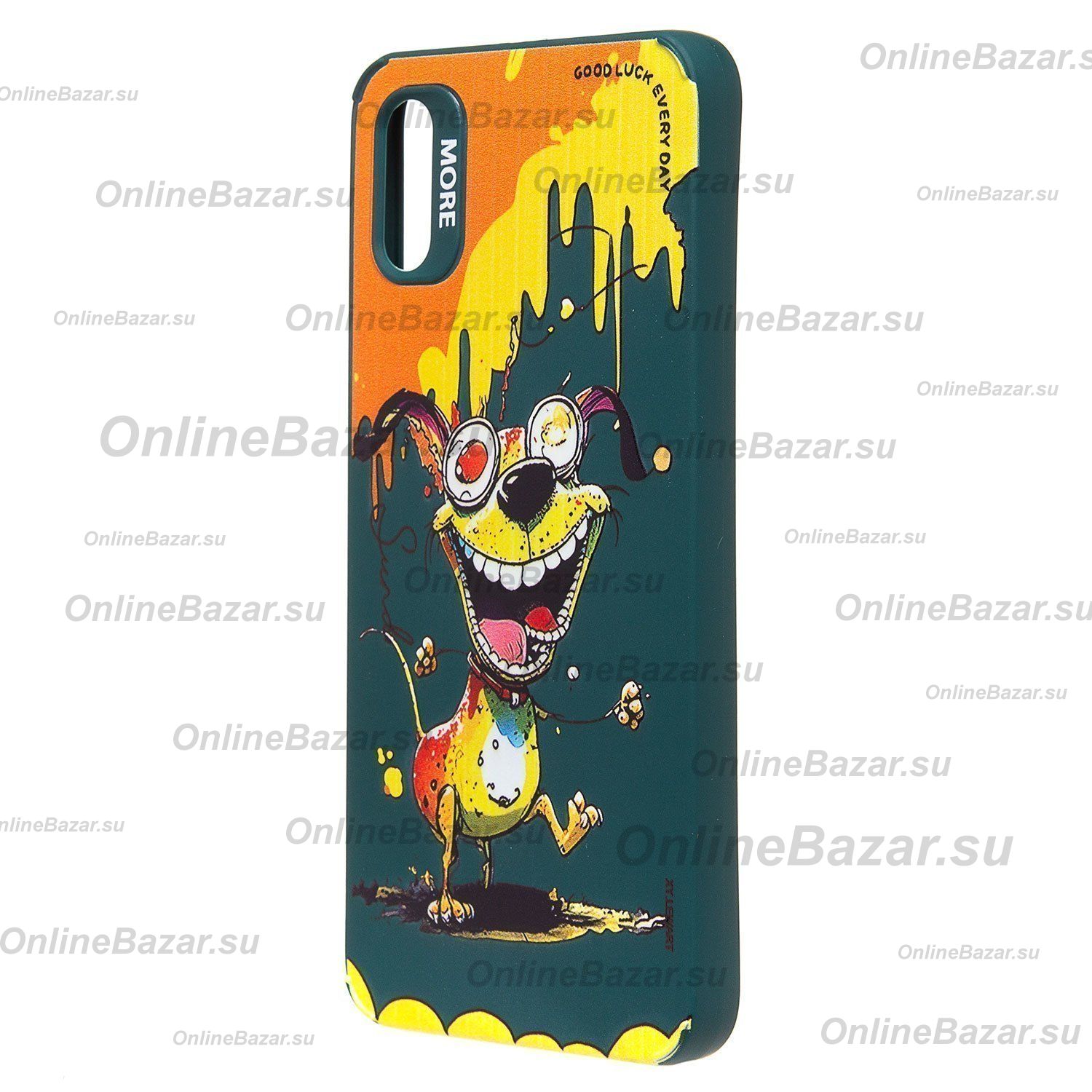 Чехол для Xiaomi Redmi 9A силиконовый (рис. 335/собака) <темно-зеленый> ― Nsk.OnlineBazar.su