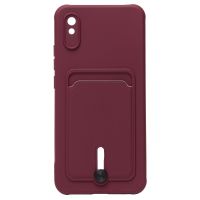 Чехол для Xiaomi Redmi 9A силиконовый с картхолдером №4 <бордовый> ― Nsk.OnlineBazar.su
