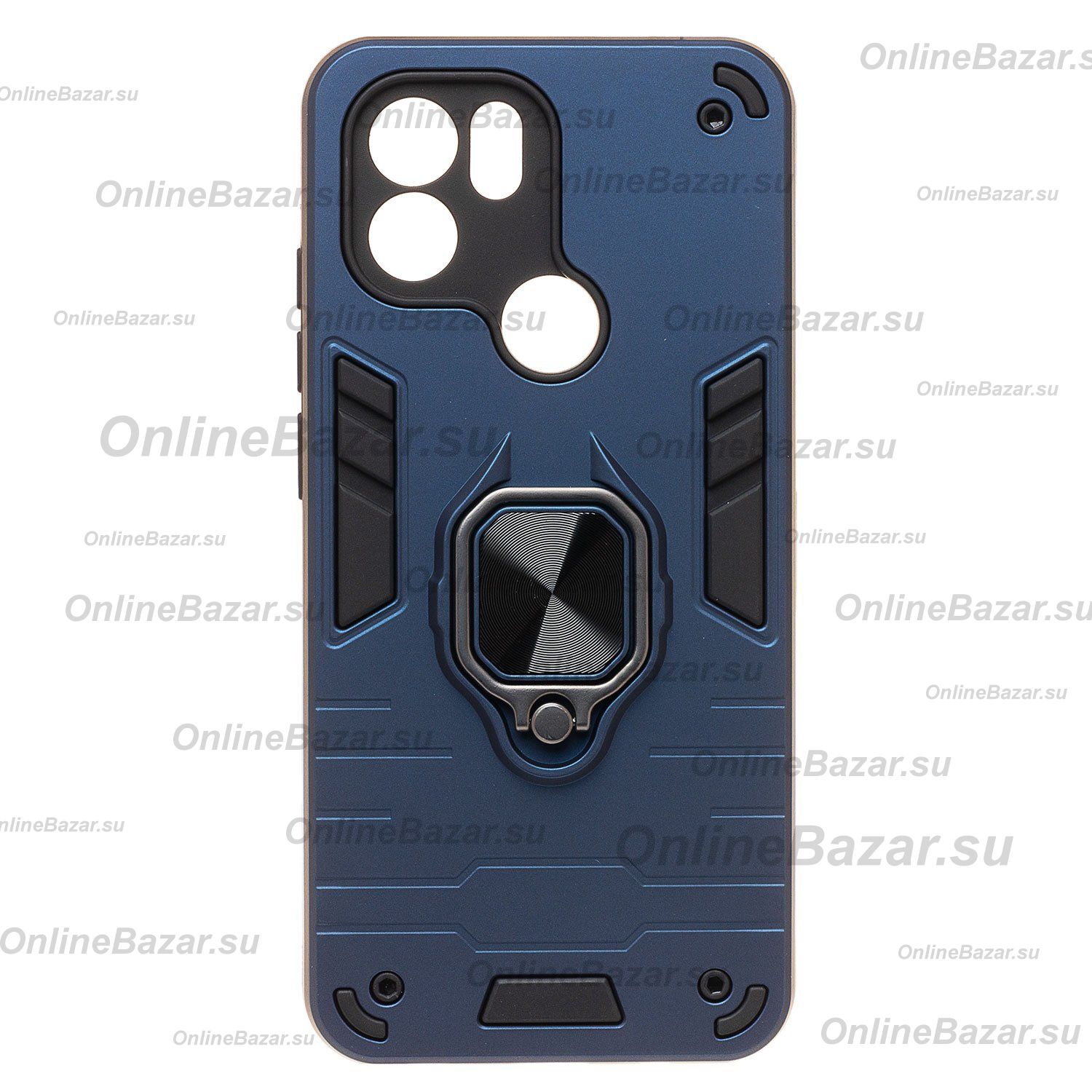 Чехол для Xiaomi Poco C50 силиконовый противоударный с кольцом <синий> ― Nsk.OnlineBazar.su