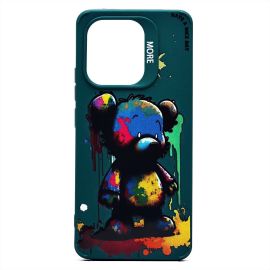 Чехол для Xiaomi Redmi Note 13 силиконовый (рис. 335/медведь) <темно-зеленый>