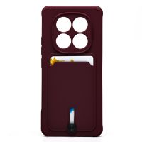 Чехол для Xiaomi Redmi Note 14 Pro 5G силиконовый с картхолдером №4 <бордовый> ― Nsk.OnlineBazar.su