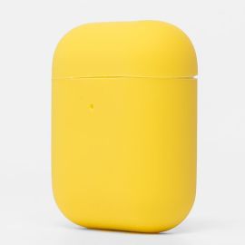 Чехол для кейса наушников Apple AirPods силиконовый Soft touch <желтый>