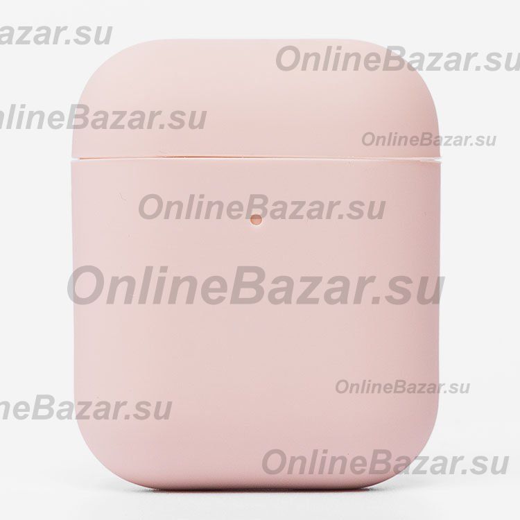 Чехол для кейса наушников Apple AirPods силиконовый Soft touch <розовый песок> ― Nsk.OnlineBazar.su
