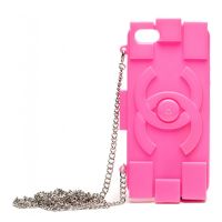 Чехол для Apple iPhone 4s задняя крышка силикон с цепочкой Chanel <пурпурный> ― Nsk.OnlineBazar.su