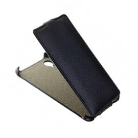 Чехол для Fly IQ4412 (Quad Coral) флип кожзам №1 <черный>